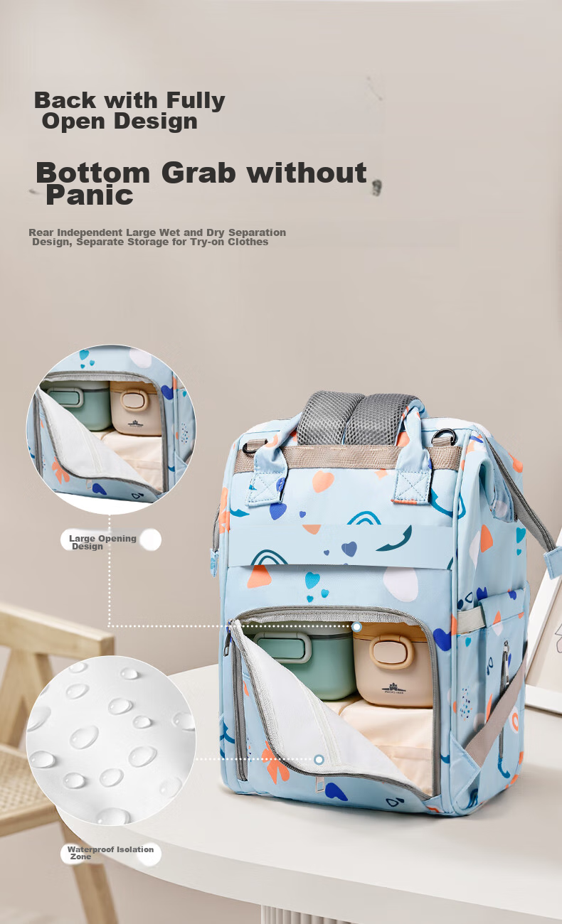 Xinandai Mommy Bag, Work And Travel Backpack, Multifunctional Large Capacity Maternity Bag, Fashionable Handheld Backpack 12