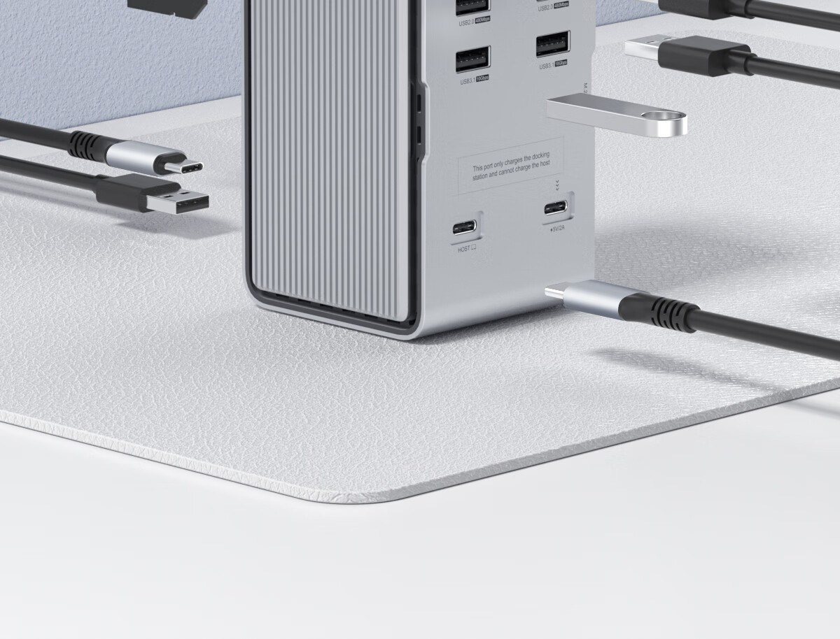 Hagibis Desktop Expansion Dock, Type-C Hub, USB Multi-Port Adapter, Hard Drive Enclosure, M.2 Thunderbolt 5/4 Compatible, Suitable for Apple Mac Laptops, HUB Splitter 24