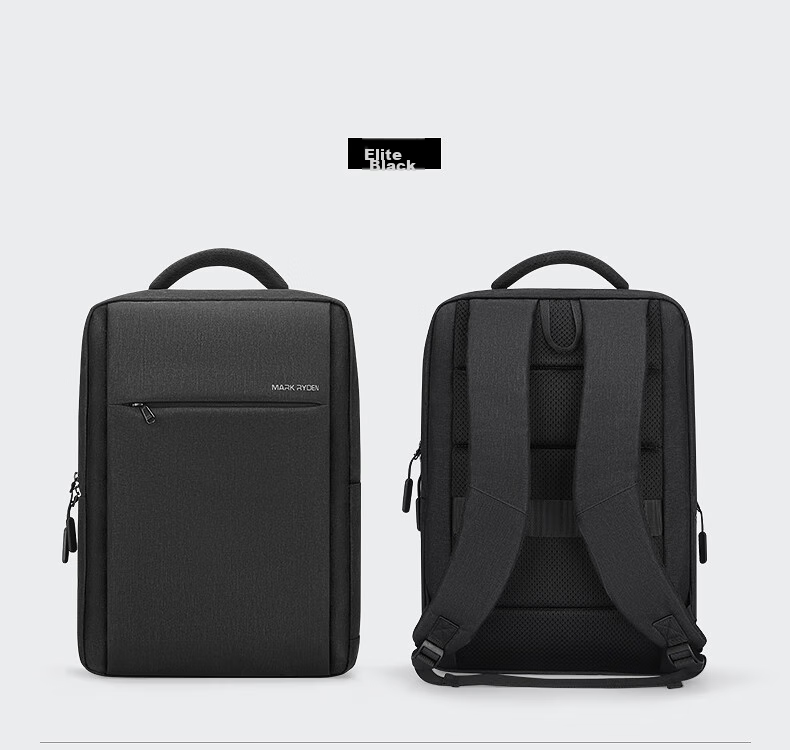 MARK RYDEN Backpack for Men, Casual Multi-Functional Laptop Bag, Travel Bag, Student Schoolbag MR2900 Elegant Black Standard Style 19
