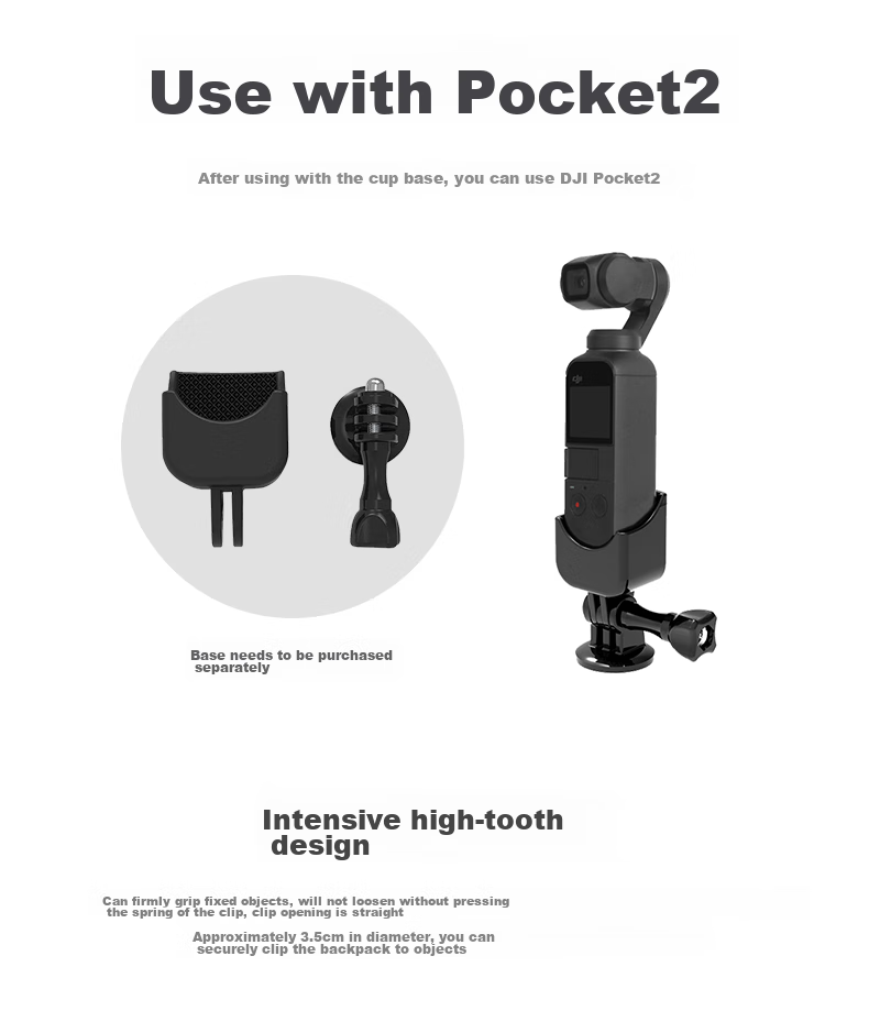 KYOTSU Backpack Clip for GoPro 13/12/11/10, DJI Action 6/5pro/4/3, Yi Shi And Other Action Cameras, Universal Sports Camera Backpack Clip, Adjustable Mount Accessory 3