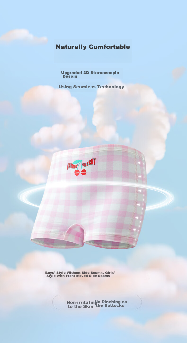Aimer Kids Girls' Mid-Rise Triangle Briefs, 3-Pack, 3A Antibacterial Underwear AK122B672 White-Pink 140 10