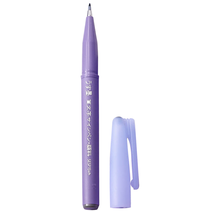 Pentel Water-Resistant Quick-Drying Soft Brush Pen for Calligraphy Practice, Portable Drawing Journal Pen with Replaceable Ink XSESP15VN