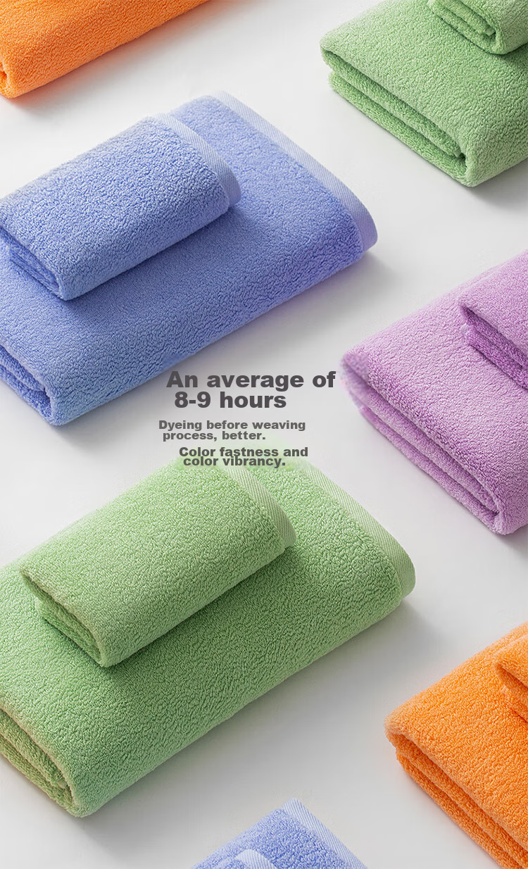 A-Life Cotton Towels, Soft And Gentle, 3-Pack, Xinjiang Long-Staple Cotton Grade A, Absorbent Face Towels for Home Use, Unisex, White/blue/orange 5