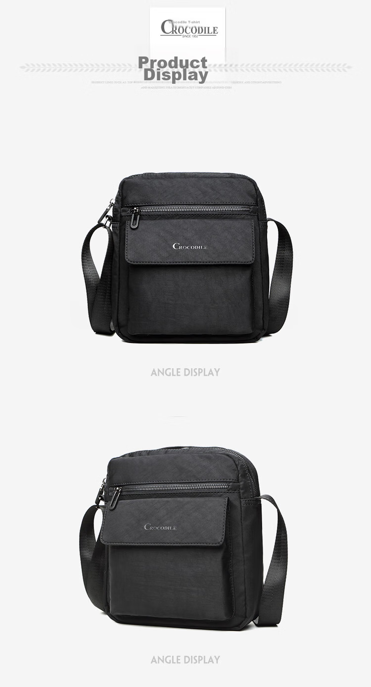 CROCODILE Men's Shoulder Bag, Trendy Casual Vertical Crossbody Canvas Bag, Versatile Gift for Boyfriend, B2352 8