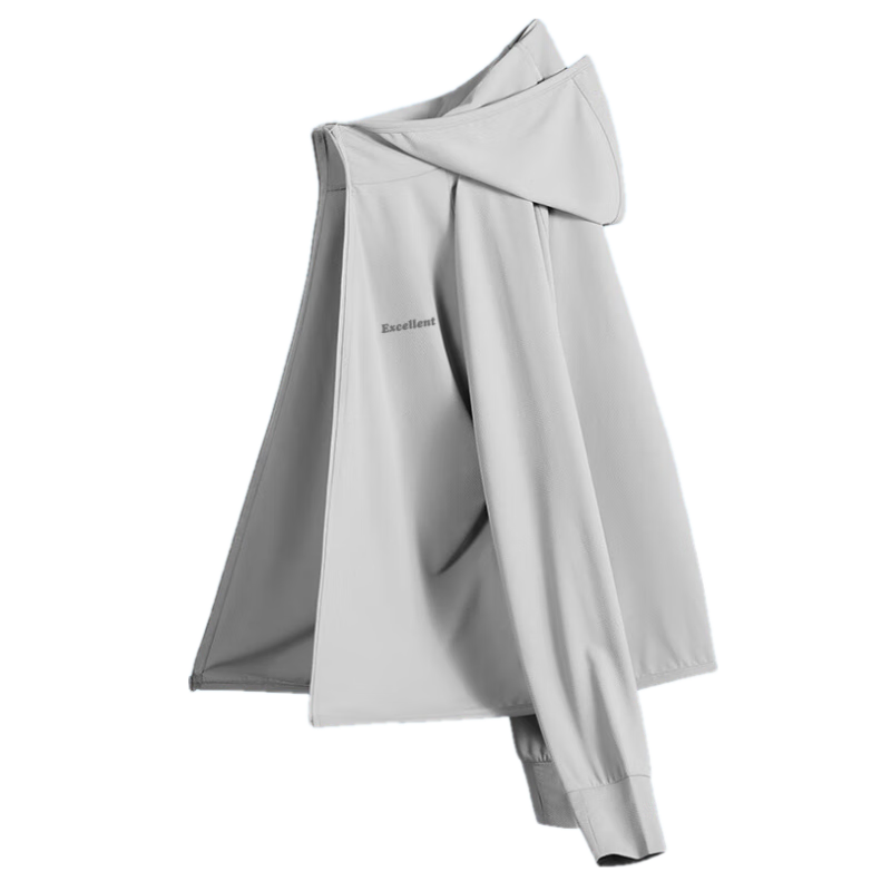 Huili Sun Protection Clothing for Men, Summer Ice Silk Sun Protection Garment for Men And Women, Lightweight Breathable Sunshade Clothing, Skin Coat Jacket, Gray, XL
