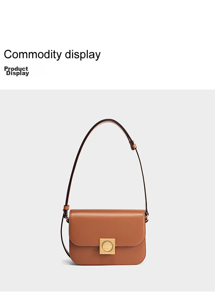 DISSONA Women's Handbag, Tofu-Shaped Shoulder Bag, Small Square Leather Crossbody Bag, Valentine's Day Gift, Brown - Small Size 8