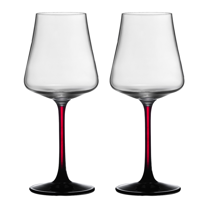 CRISTALGLASS Large Capacity Crystal Glass Red Wine Glass Set, 425ml, Pair of Large-Bellied Stemmed Wine Glasses for Home Use