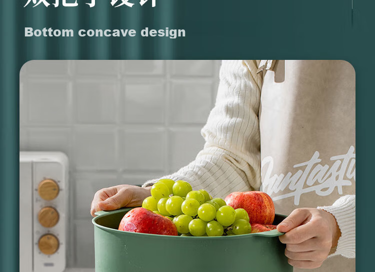 Suncha Double-Layer Colander Set, Kitchen Plastic Fruit Drainer, Vegetable Washing Basket, 6-Piece Set for Home Use 21