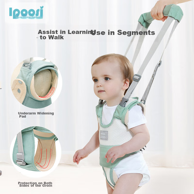 Aibaoshi Baby Walking Aid, Anti-Fall And Anti-Choke Strap, All-Season Use, Anti-Lost Harness S153 Green with Protective Padding
