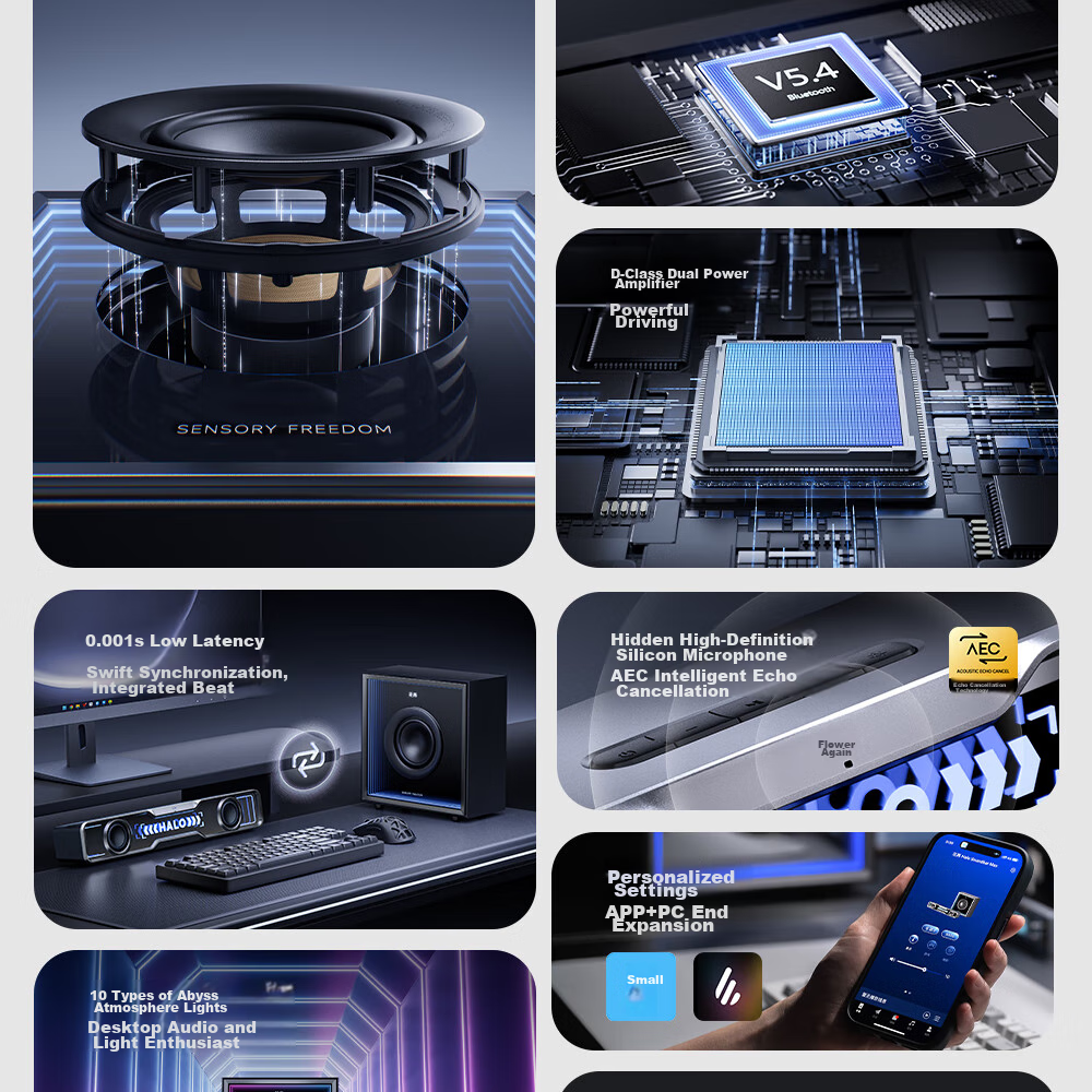 EDIFIER Halo Soundbar Max Computer Speakers, Abyss Ambient Light, Desktop PS5 Gaming Speakers, Dawn White 4