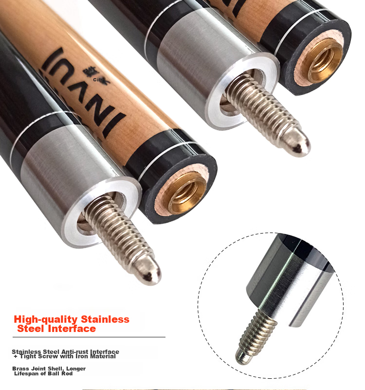 INVUI Pool Cue, Large Tip, Chinese 8-Ball Cue, Nine-Ball Cue, American-Style Large Tip Cue, Detachable Billiard Cue, Two-Piece Cue Z-02 5