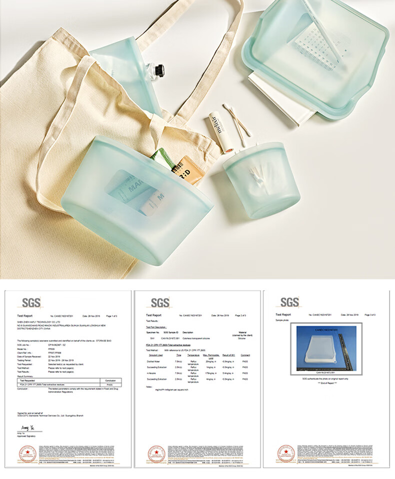 GLASSLOCK Food-Grade Silicone Kitchen Storage Bags for Microwave, Refrigerator, Freezer, Portioning And Sealing 1000ml 11