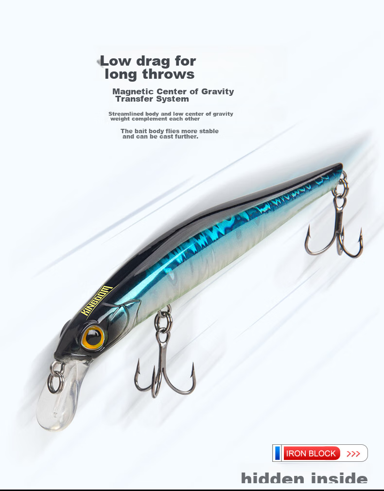 Guowangliya Lure Fishing Bait, Invisible Sinking Minnow Lure, Long-Distance Casting, Wiggling And Sinking, for Sea Bass And Snakehead Fish 11