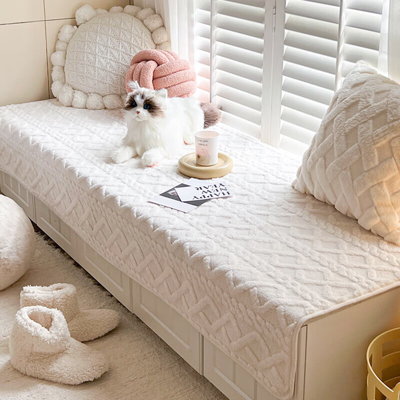 AVIVI Window Seat Cushion, Non-Slip Windowsill Pad, Cream Style Bedroom Balcony Tatami Sofa Cushion, Seat Cover, 90*160 Cm, Warm And Cozy
