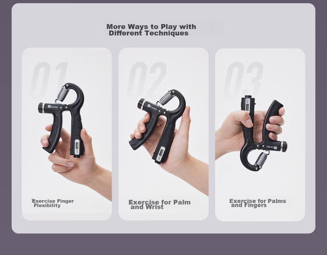 Keep Adjustable Grip Strengthener, Hand Exerciser for Men's Rehabilitation, Wrist Ball for Children's Arm Training Exercise, Black 28