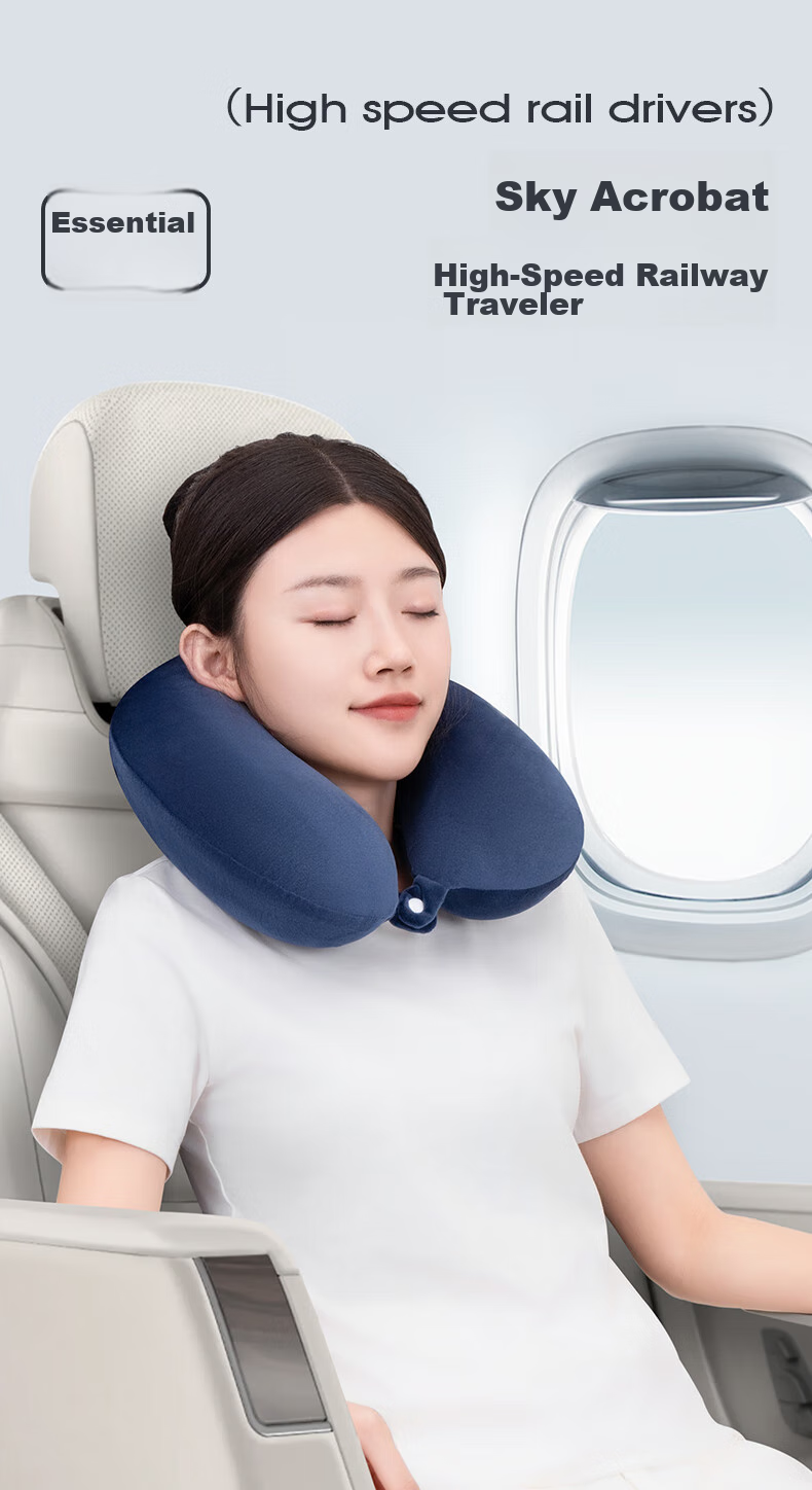 JAGO U-Shaped Neck Pillow, Cervical Pillow, U-Shaped Neck Support Pillow, Airplane Travel Headrest, Memory Foam Nap Pillow, Cervical Spine Pillow, Beige 7