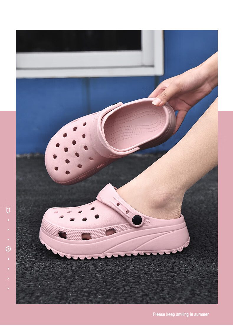 CARTELO Women's Perforated Sandals, Summer Casual Beach Shoes, Soft-Soled Slippers for Women, 0808 Pink, Size 35-36 3