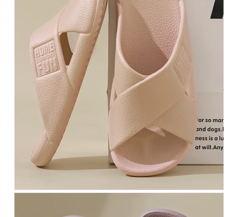 Huameijianbu Cross Mocha Slippers, Couples Bathroom Indoor Outdoor Thick Soft Sole Non-Slip Sandals HM600, Pink, Size 39-40 16