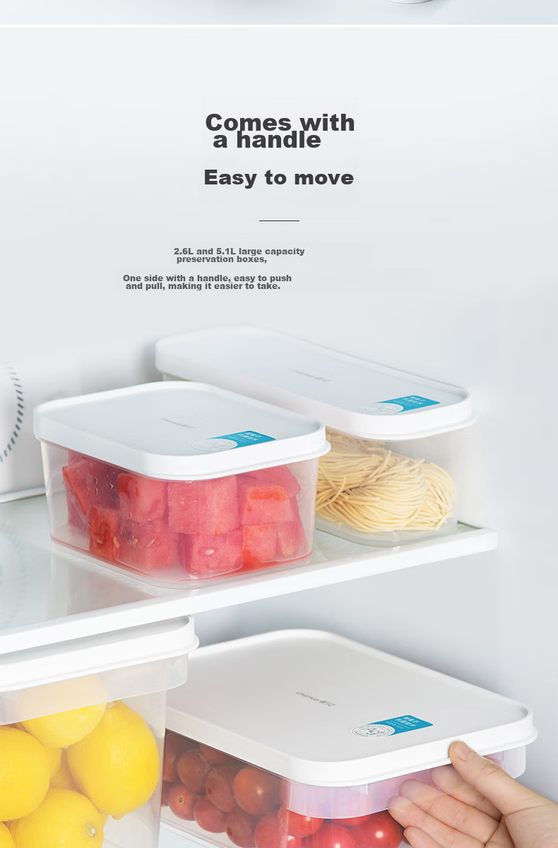 Chahua Food Grade Fresh-Keeping Box Refrigerator Storage Box Fruit Lunch Box Plastic Picnic Box 780ml 6-Piece Set 8