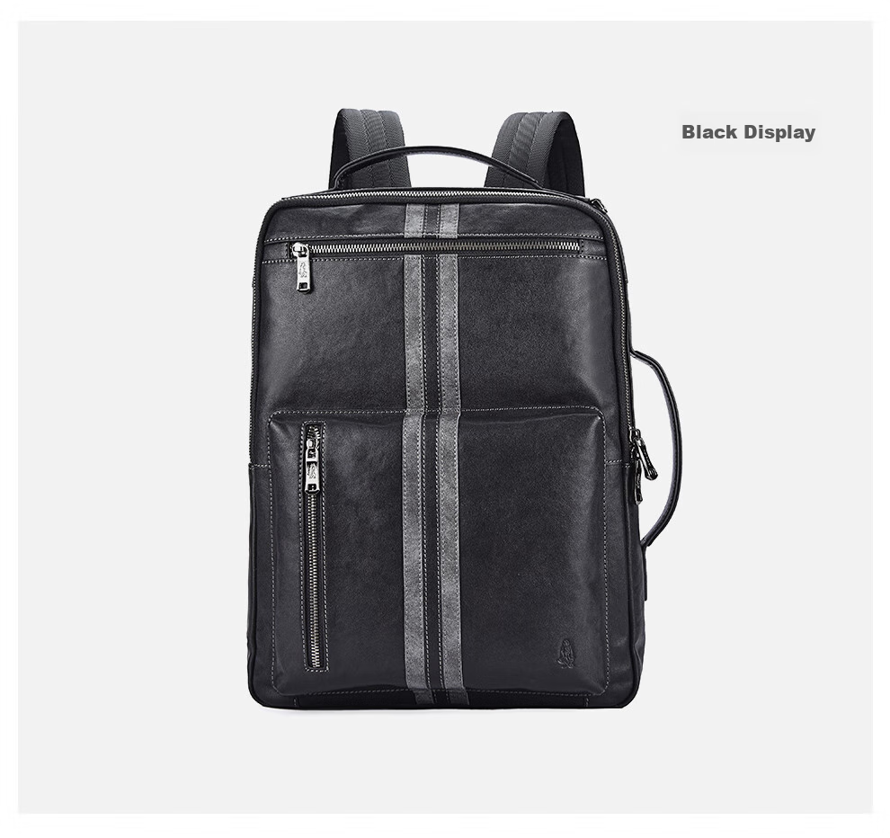 Hush Puppies Leather Backpack for Men, Large Capacity Multifunctional Laptop Bag, 15.6-Inch Travel Business Birthday Gift 12