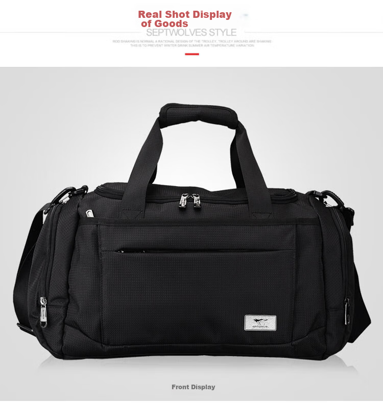 SEPTWOLVES Large Capacity Travel Bag, Sports Fitness Bag, Luggage Bag for Men And Women, Shoulder Handbag, Short-Distance Business Trip, Independent Shoe Compartment, Spring Festival Travel 17
