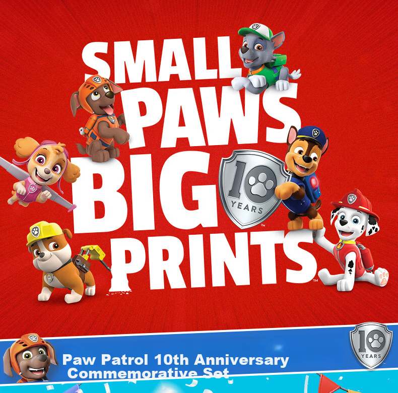 PAW PATROL Toys, Rescue Dogs, Christmas Gifts for Boys And Girls, Children's 10th Anniversary, Dog Figurines, Decorations Set 2