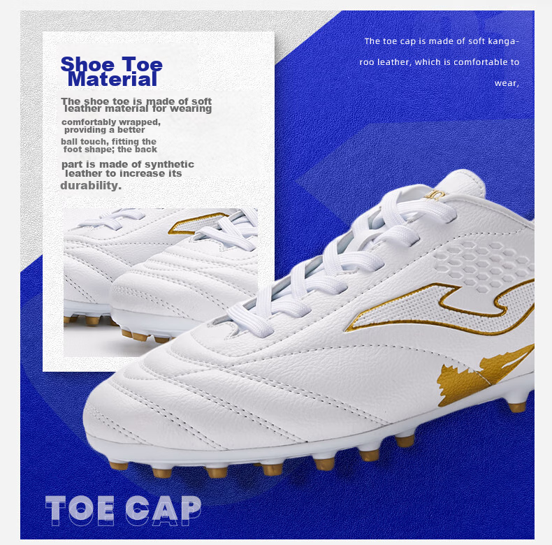 JOMA Children's Soccer Shoes for Boys And Girls, Youth Students MG Short Studs Breathable Football Training Shoes, Blue, Size 37 3