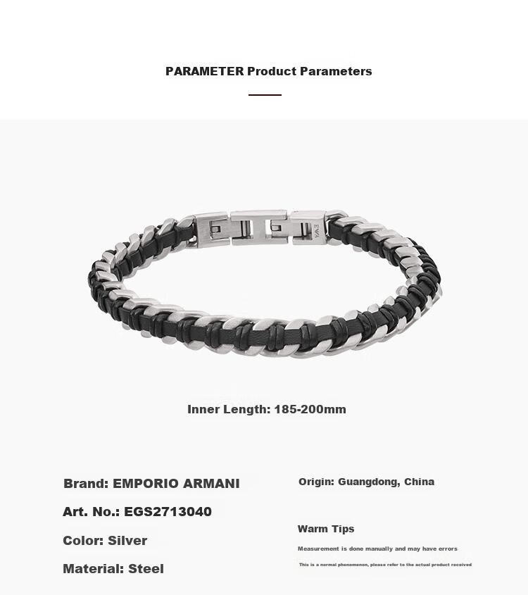 EMPORIO ARMANI Men's Bracelet, Trendy Versatile Birthday Gift for Husband EGS2713040 2