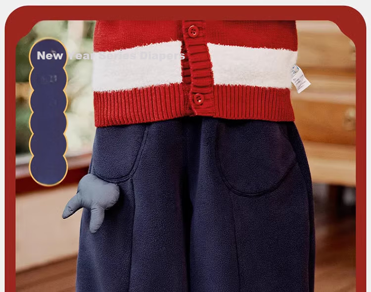Ciciibear Baby Sweatpants, Fleece-Lined And Thickened Winter Style, Boys' Pants, Children's Sports Pants, Kids' Clothing, 2024 Warm Winter Seaso 1