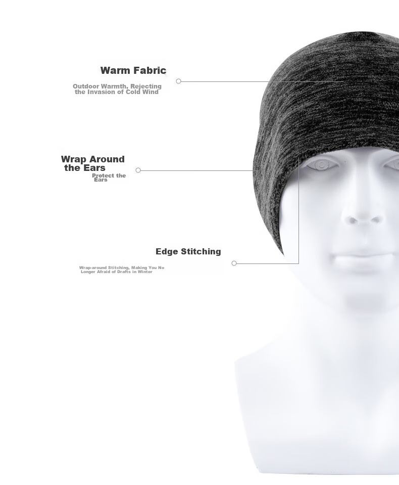 Huili Knitted Hat for Men And Women, Autumn And Winter Warm Cap, Outdoor Cycling Fleece-Lined Thickened Folded Ear Protection Hat (Wine Red) 9