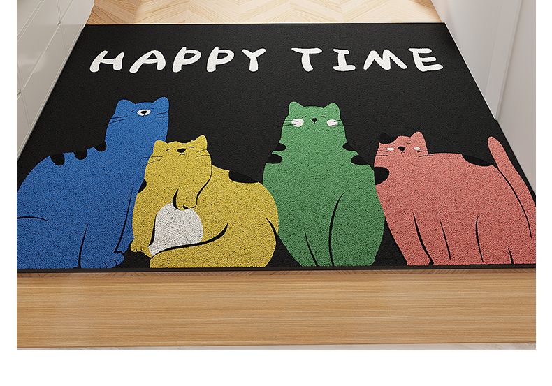 Qiqijia Entrance Door Mat, Home Use Non-Slip Foot Mat, Cartoon Silk Loop Doormat, Dirt-Scraping Door Mat, Entrance Mat 15