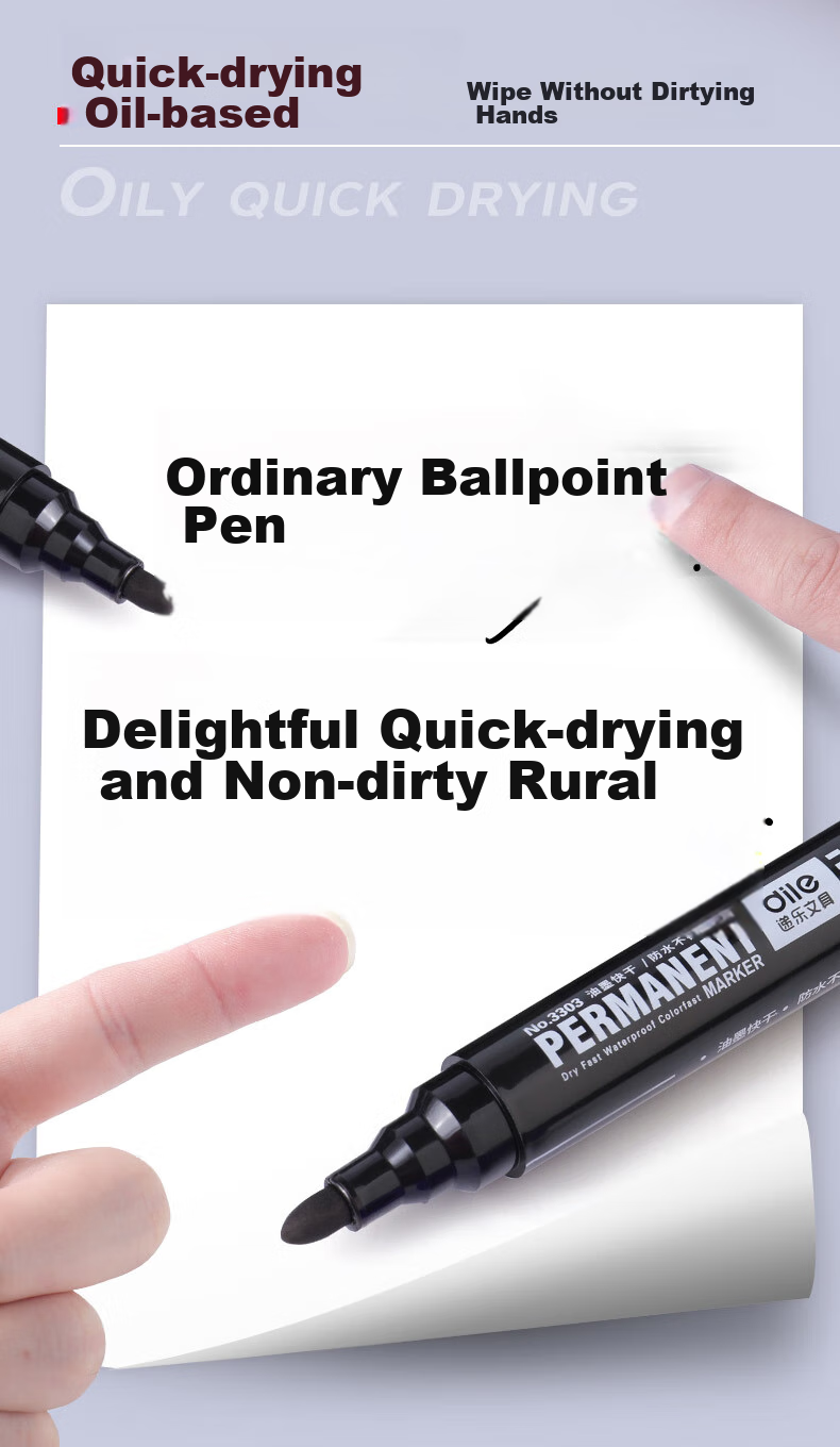 DiLe Premium Series Marker Pens, Thick Tip Oil-Based Chalky Markers, Office Stationery Supplies, 10 Pens/box, 3303 Red 6