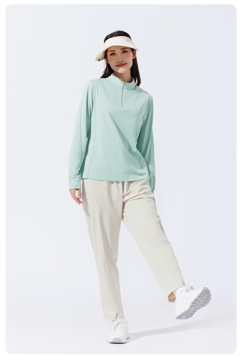 TECTOP Couple's Long-Sleeve Top, Lightweight Round Neck Sports Breathable T-Shirt, 2422140TX Women's Blue Hibiscus, Size M 21