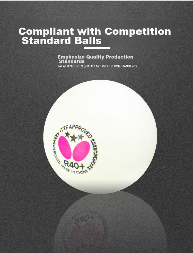 BUTTERFLY Three-Star Table Tennis Balls [6-Pack], Professional Competition Balls R40+, White with Seam 3