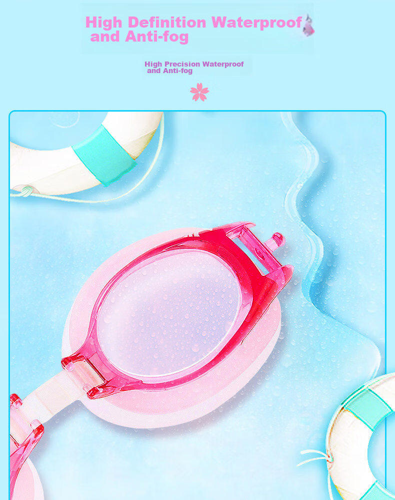 View Children's Swimming Goggles for Boys And Girls, Large Frame Swim Glasses, Waterproof Anti-Fog High-Definition Eye Protection Diving Equipment V770JA 4