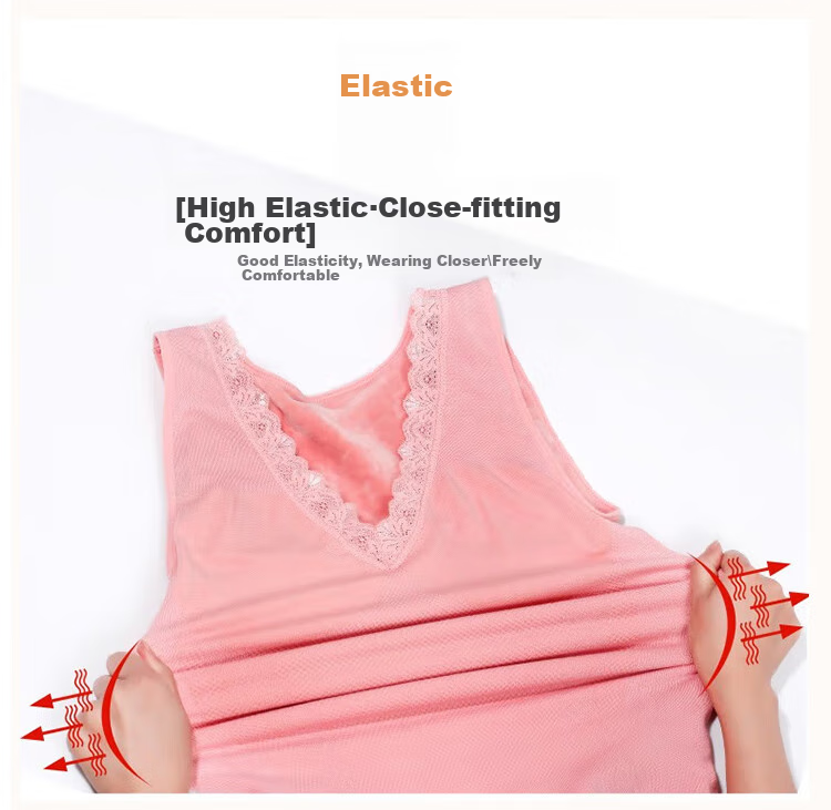 LangSha Women's Thermal Fleece-Lined Thickened Seamless Slim Fit Plus Size Autumn Winter Base Layer Vest Top 10