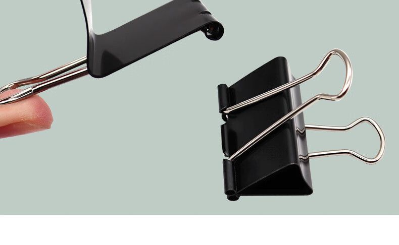 LISON Strong Clip Metal Binder Clips, Office Supplies, Student Stationery, 6#15mm Black, 60 Pieces, Swallow Tail Clips 60883C, 30 Sheets 13