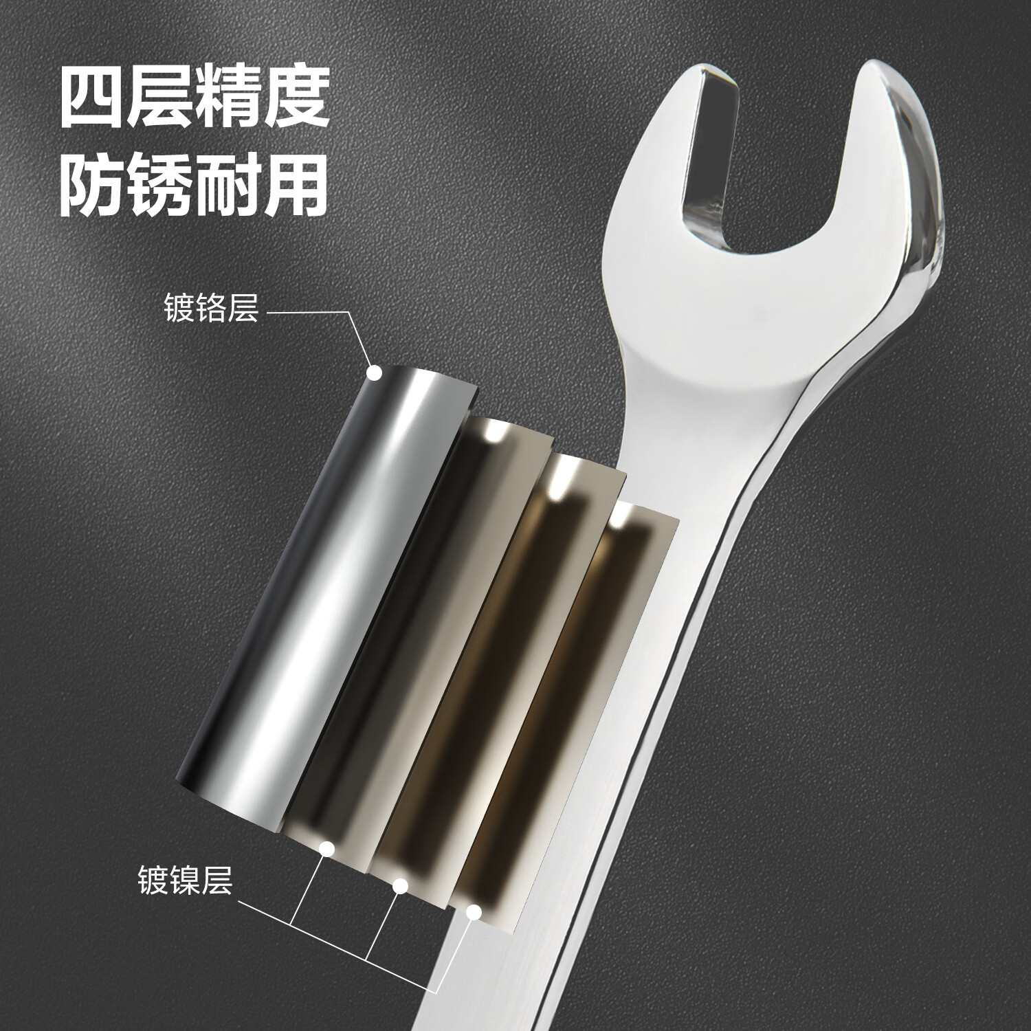 Deli Open-End Star Wrench Set, 8+1 with Fabric Cover, Dual-Purpose Multifunctional Labor-Saving Quick-Release Auto Repair Mechanical Maintenance Tool