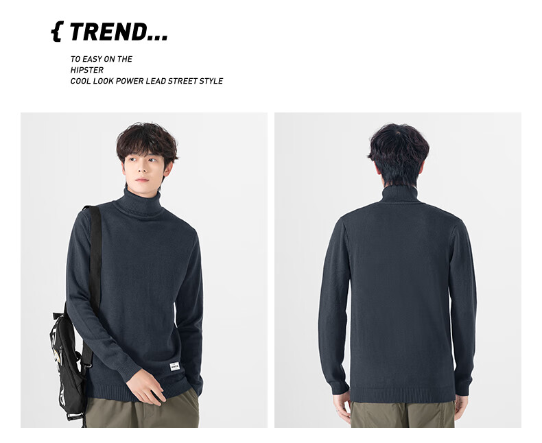 Warrior Men's Winter Turtleneck Warm Knit Sweater Loose Pullover Casual Sports Base Layer 13