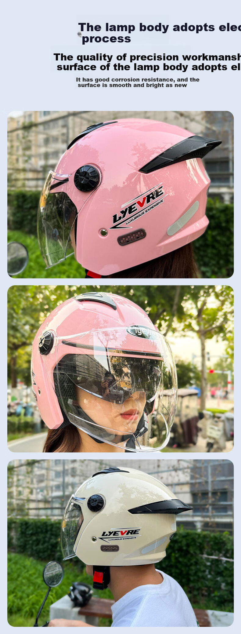 Lyevre Electric Motorcycle Helmet, 3C Certified, New National Standard A-Class, for Men And Women, Winter Half Helmet with Dual Visor 11
