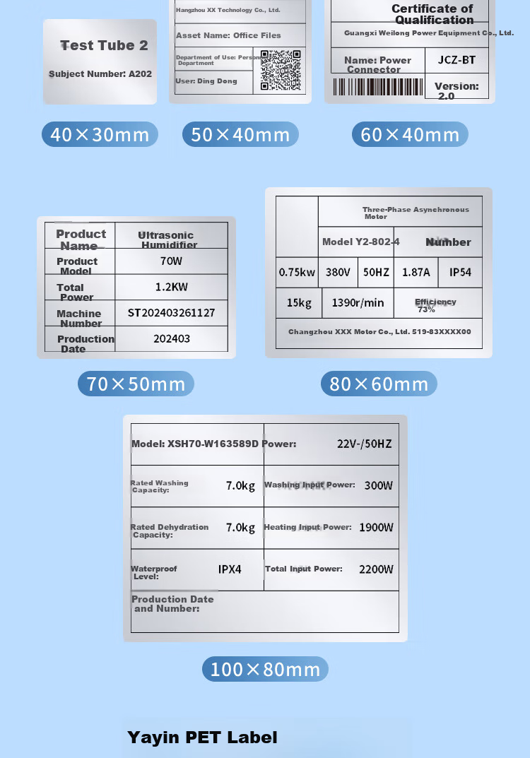 Surada 50x40mmx800 Silver Label Paper, Matte Silver Label Paper, PET Label Paper, Waterproof Label, Self-Adhesive Fixed Asset Label Sticker, Silver Label Paper BQ-0122 8