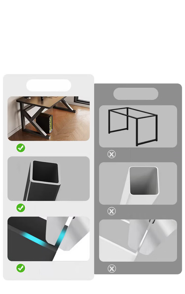 Huakaizhixing Computer Desk, Desktop Home Gaming Simple Desk, Office Desk, Study Table, Game Table BGZ723, 1 Meter Black 8