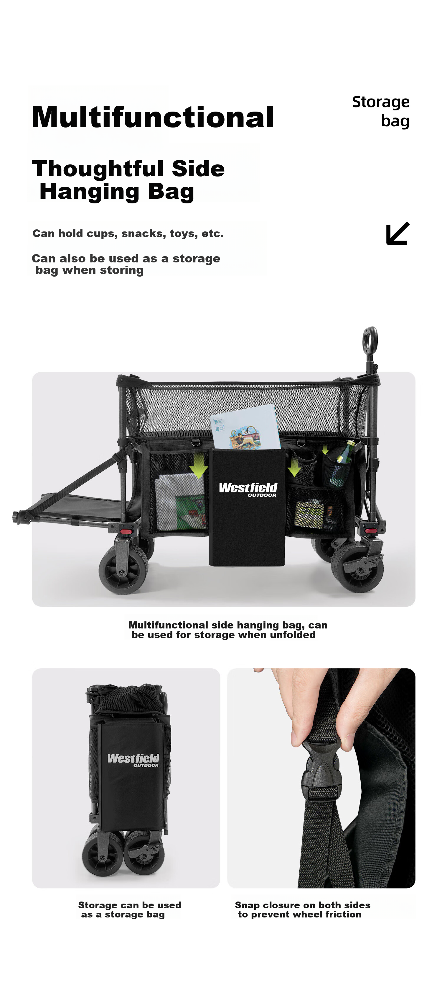 Westfieldoutdoor, My Flying Xuan Yuan Push-Up Heightened Dump Camping Cart, Outdoor Folding Campsite Cart, Picnic Stroller, Grocery Shopping Trolley, Pet Cart 6