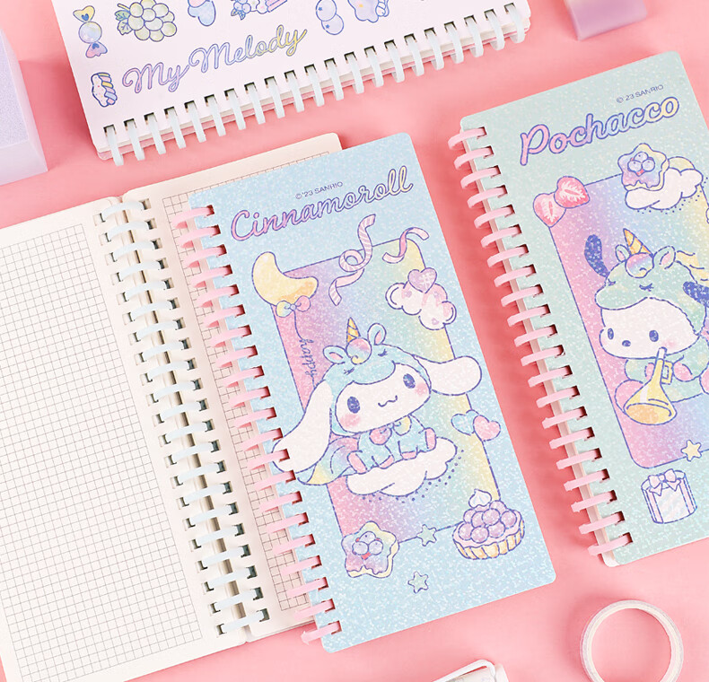 GuangBo X Sanrio Collaboration Standing Spiral Notebook, Mini Notebook, Pocket Notebook, High-Quality Planner, Journal, Diary, 75*105mm/80 Sheets, Banrenyu KT81408 3