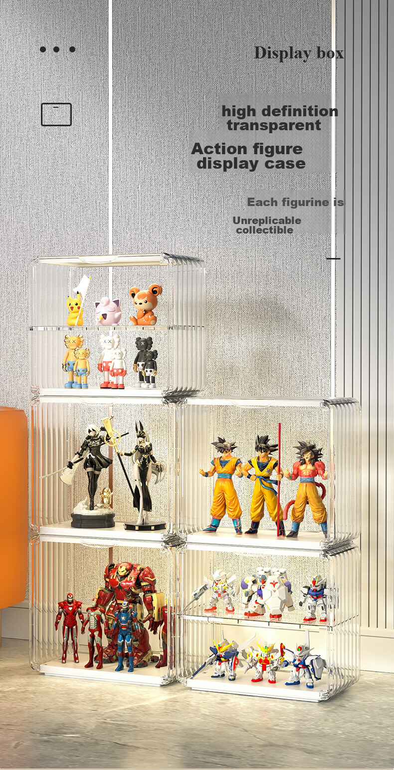 JEKO&JEKO Action Figure Storage Box, Labubu Transparent Blind Box Display Case, Toy Trendy Display Stand, Desktop Model Storage Cabinet 1