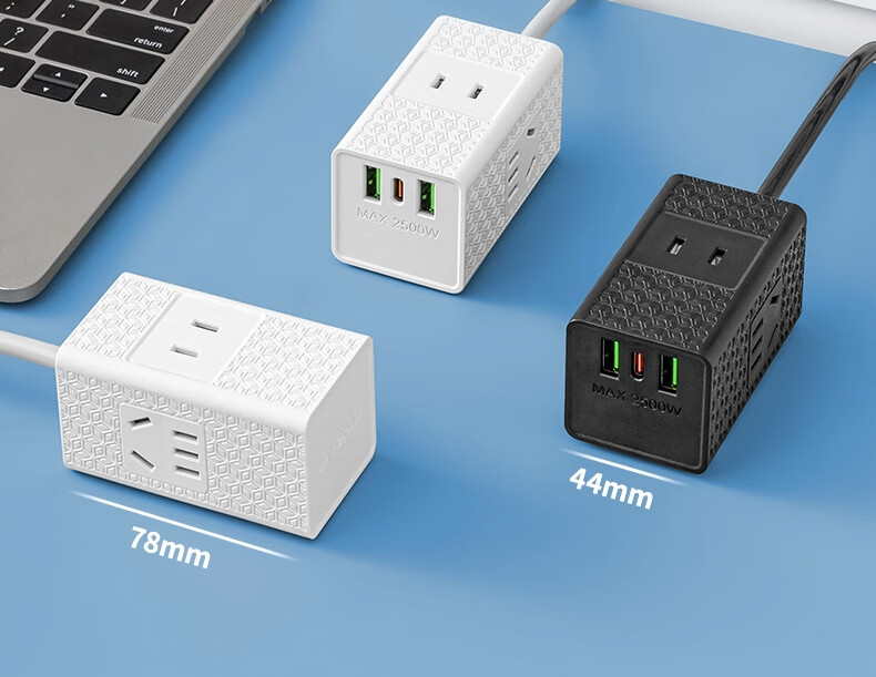 Sushiermo 2-Prong Plug 2-Socket Power Strip, 3 Outlets 2U1C 1.5m Multifunctional Travel Power Strip for Japan/Thailand/Philippines Two-Prong Extension Cord 12