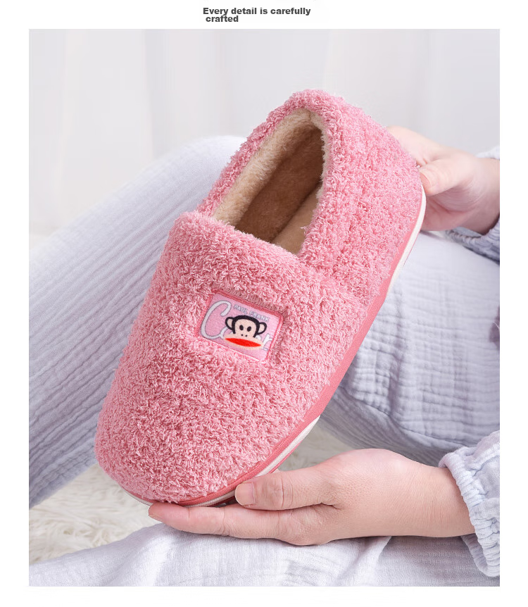 Paul Frank Cotton Slippers for Men, Couples' Fashionable Simple Thick-Soled Home Warm Winter Slippers PF6661 12