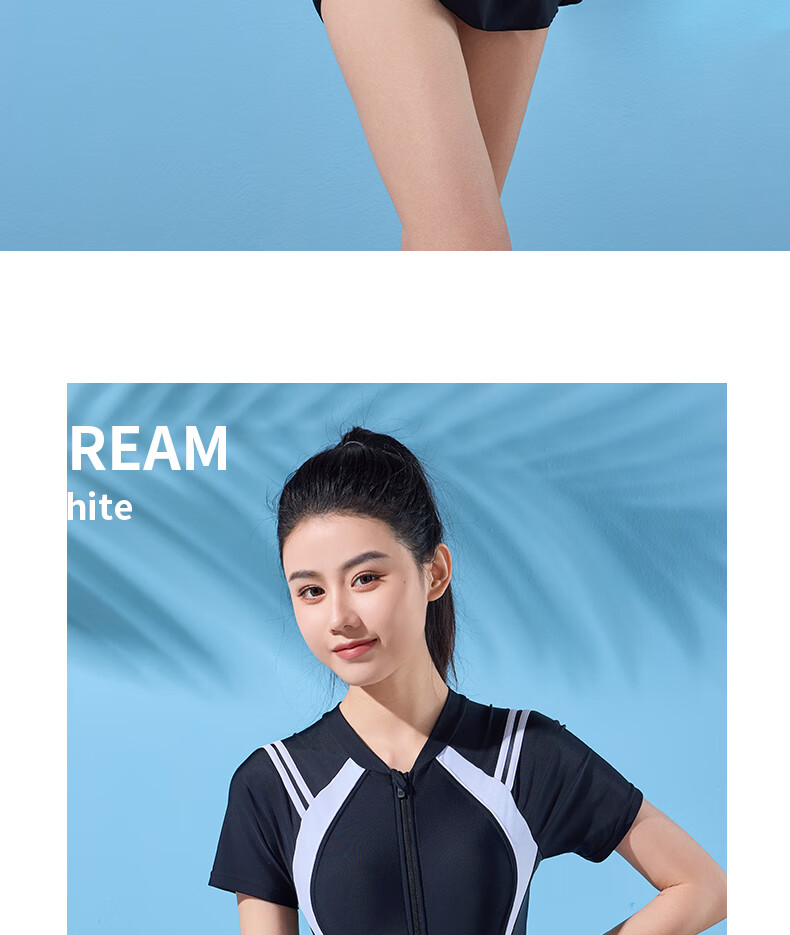 Li-Ning One-Piece Swimsuit for Women, Dress Style, Body-Shaping, Waist-Cinching, Fashionable, Casual, High-Elasticity, Breathable, Hot Spring Resort Swimwear, 507 Black And White, XL 18