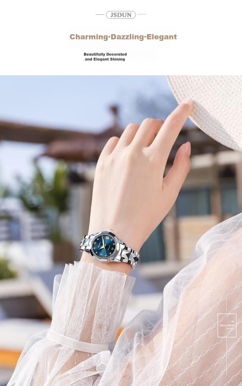 JIN SHI DUN , Swiss High-End Ladies' Watch, 2026 New Model, Fully Automatic Mechanical Watch, Water-Resistant, Top Ten Brand Watches, Birthday Gift for Wife 18