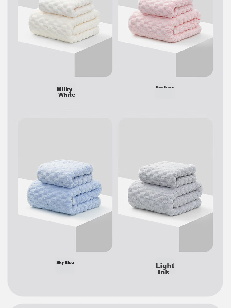GGT Bamboo Bath Towel Set for Adults, Class A Soft Absorbent Quick-Drying Large Bath Towel And Hand Towel Two-Piece Set, Plain Color Sports Style 16